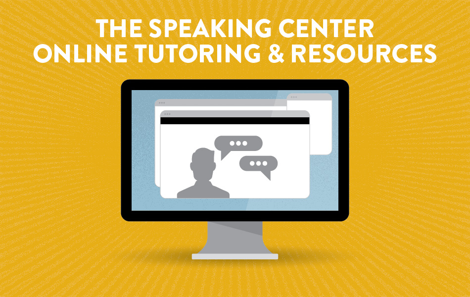 vector art of an open chat for the speaking center tutoring blog