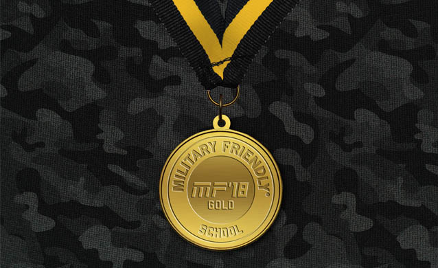 vector art of a medal of the military friendly school award