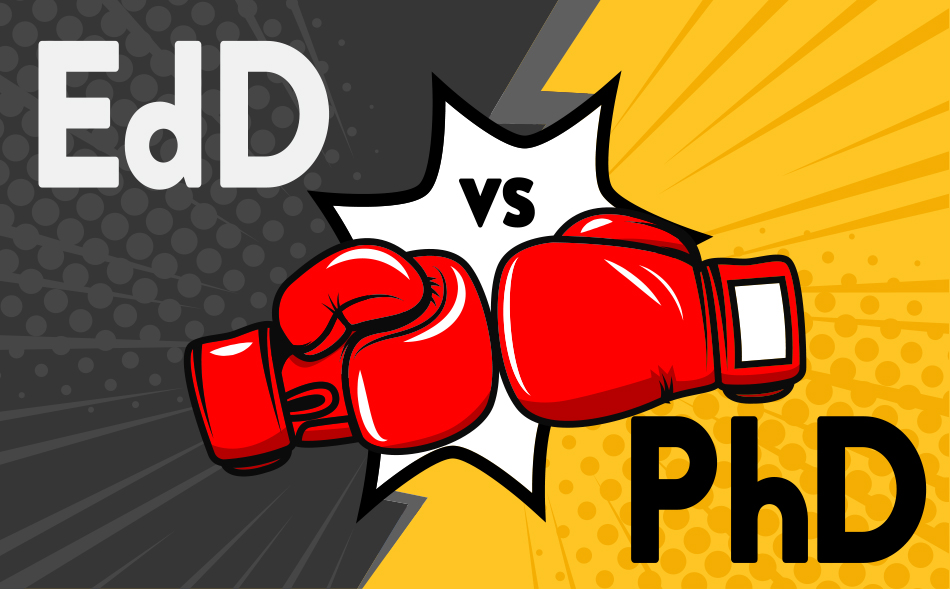 vector art of boxing gloves for EdD vs PhD