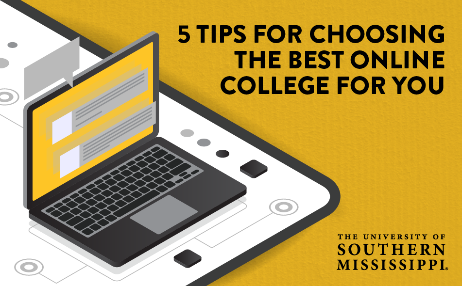 vector art of a computer for the Tips for Choosing an Online College blog