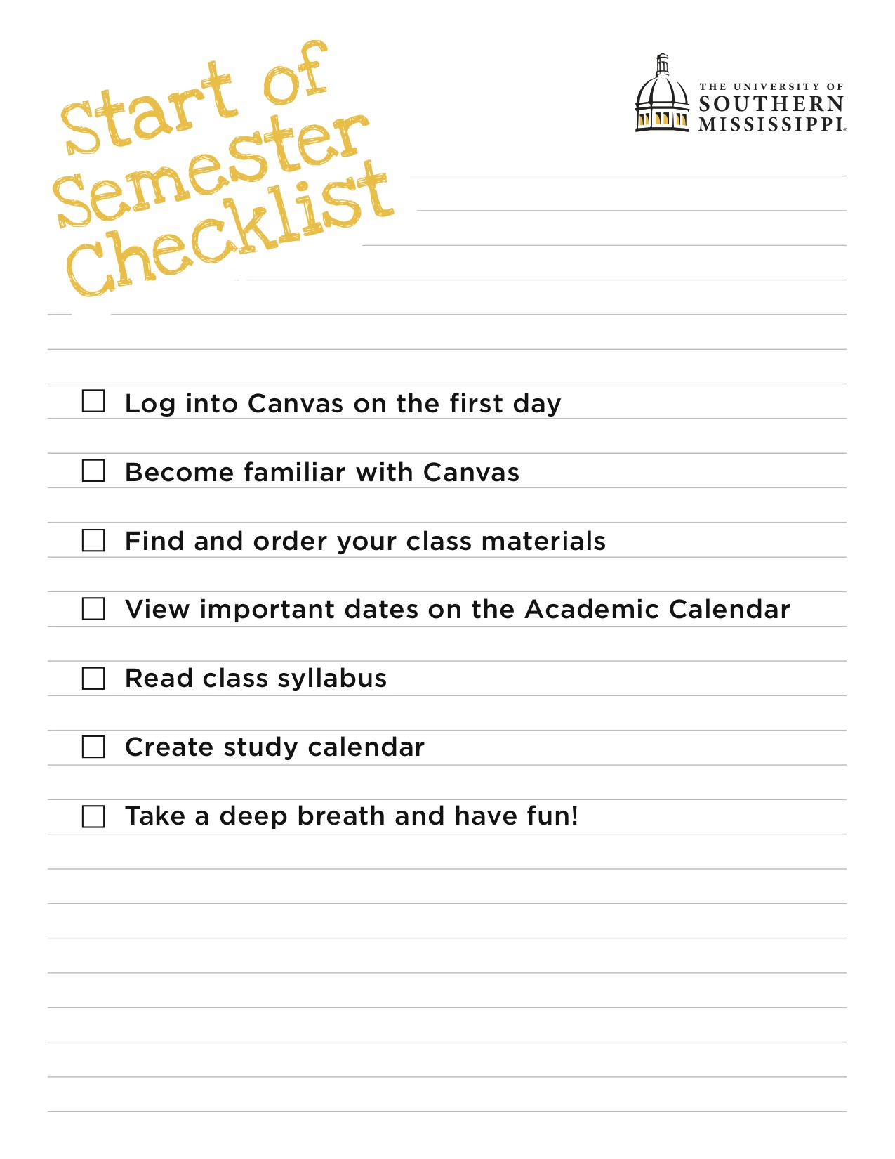 start-of-semester-checklist-online-at-southern-miss