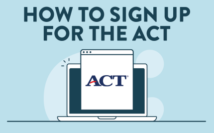 vector art of the ACT logo on a computer for the blog on how to sign up for the ACT