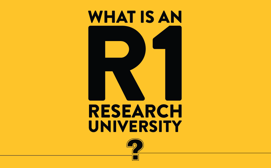 yellow square with black text - what is an R1 research university